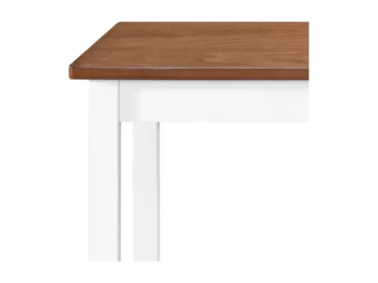 Table et chaises de bar 3 pcs Bois massif Marron et blanc