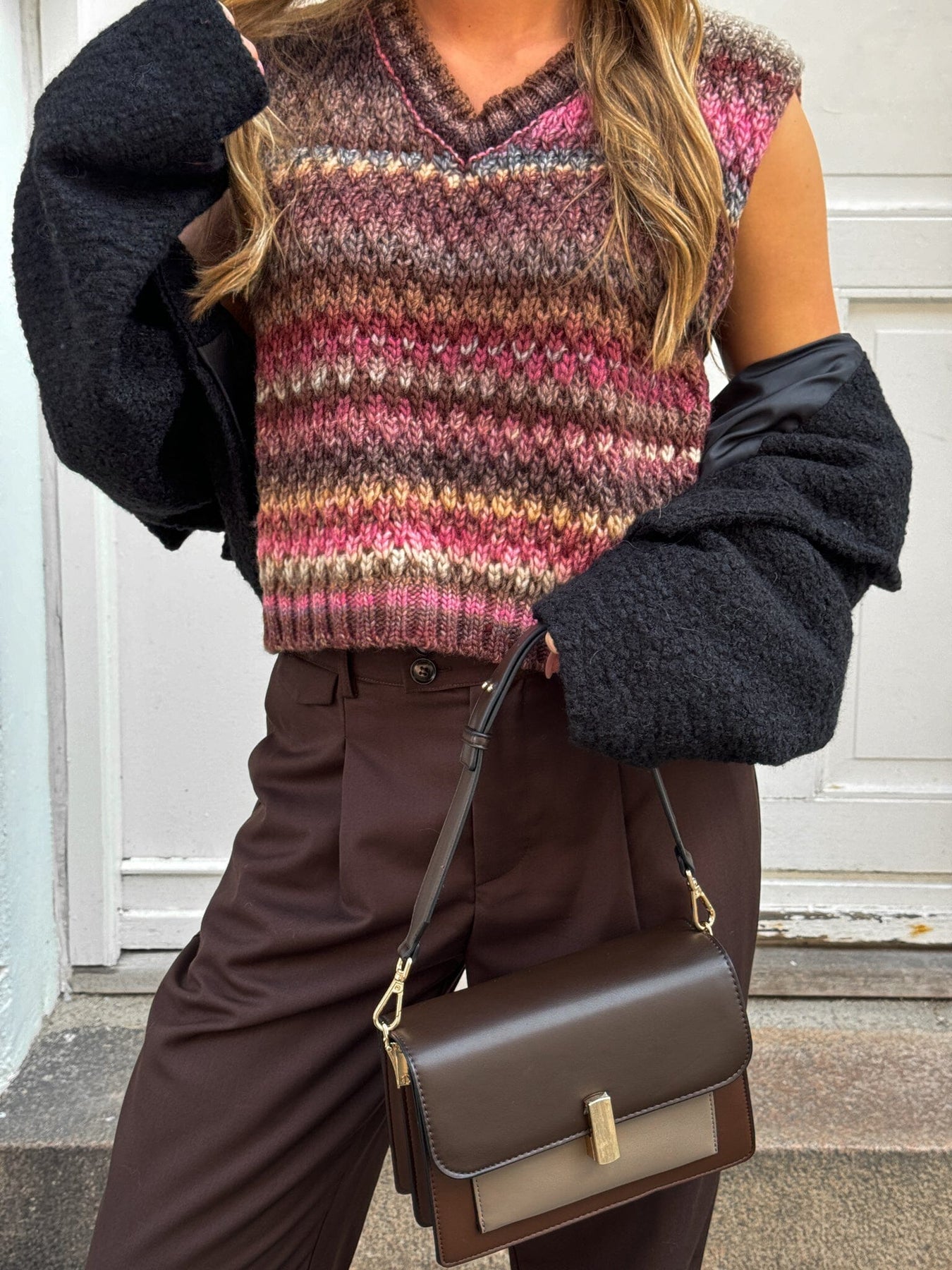 Noella Gio Knit Vest 1047 rust mix