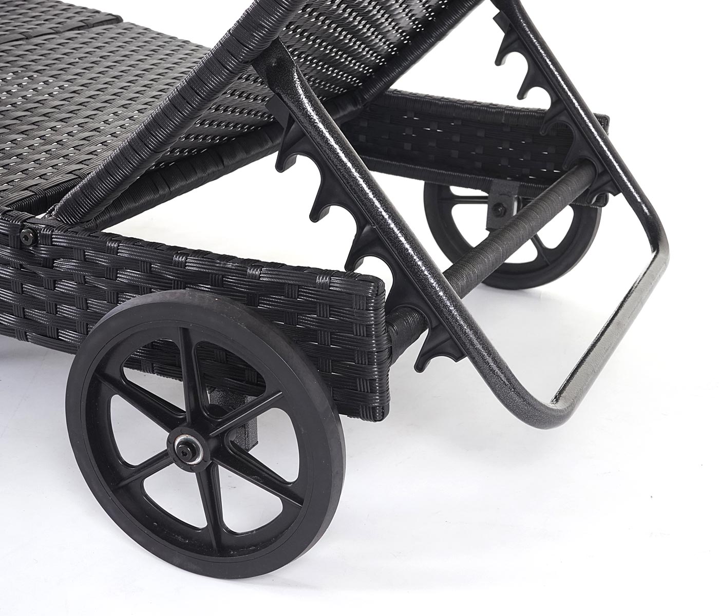 Sonnenliege MCW-D80, Gartenliege Relaxliege Liege, Poly-Rattan ~ anthrazit, Kissen beige