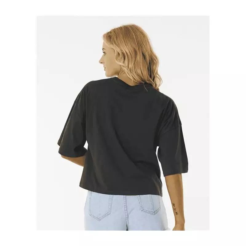 Teeshirt femme RIPCURL Shore Break Heritage Crop Tee Washed Black