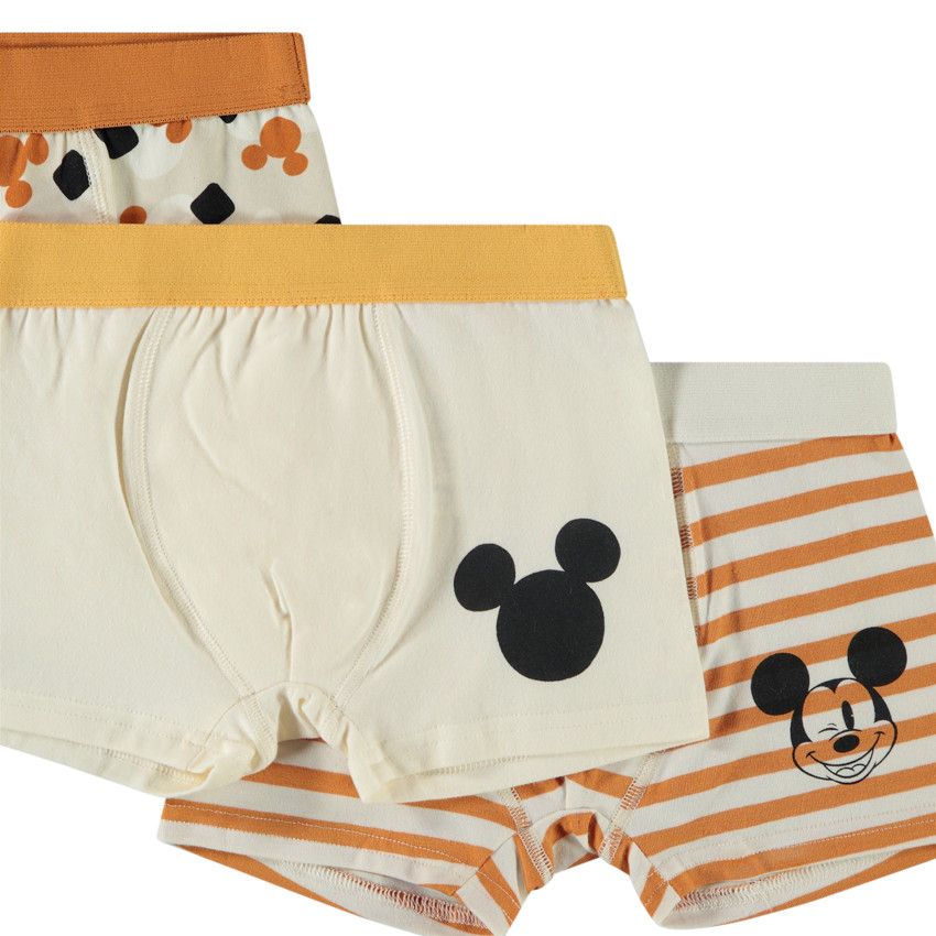 Lot de 3 boxers fantaisie Mickey Disney pour garçon - Ecru