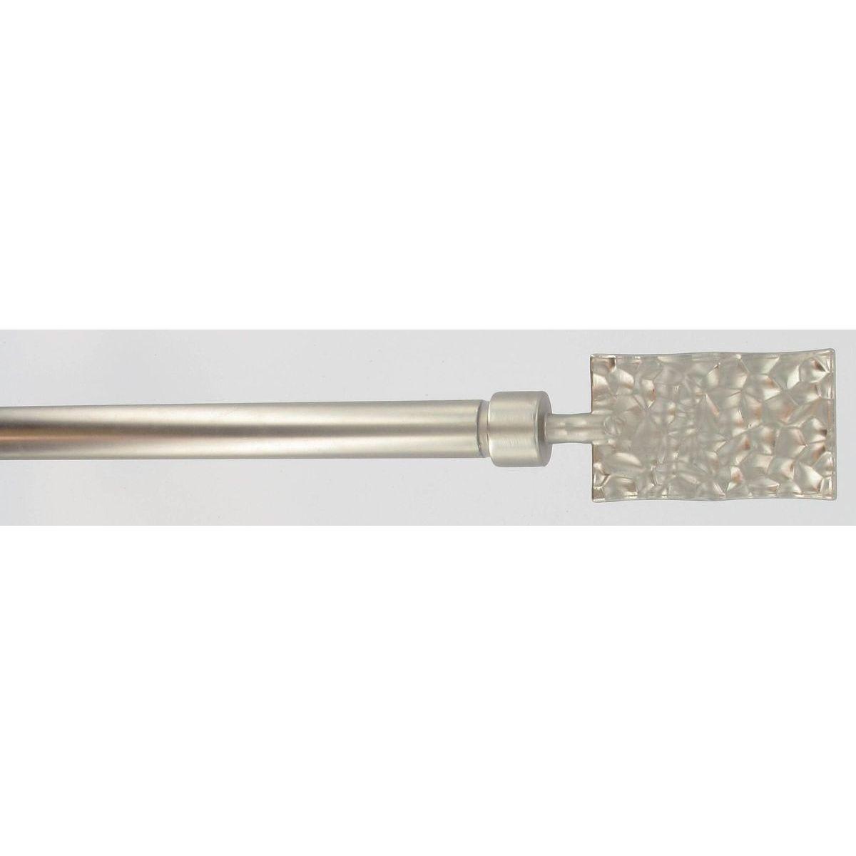 KIT EXT 120 210 CM D19 EMBOUT RECTANGLE MARTELE ARGENT MAT