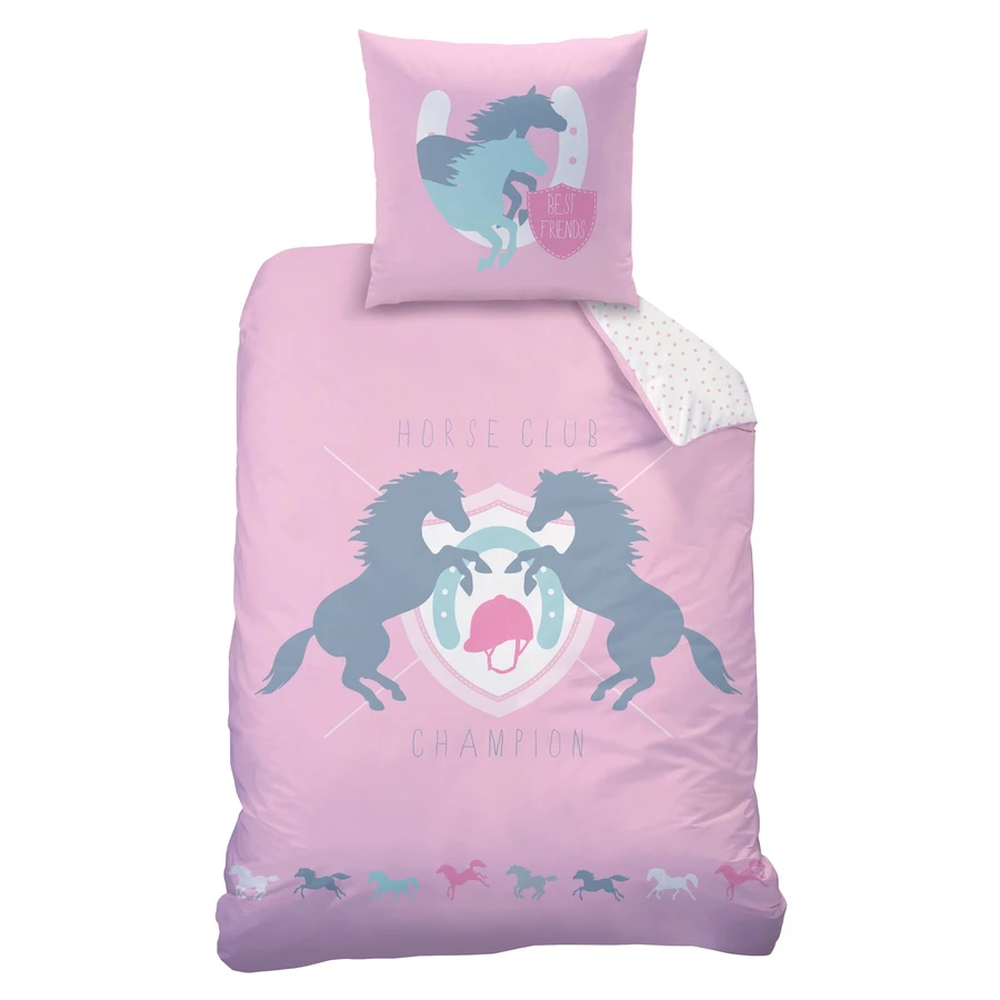 MTOnlinehandel Bettwäsche Kinder-Bettwäsche, Flanell, 80x80 + 135x200 Pferde Friends