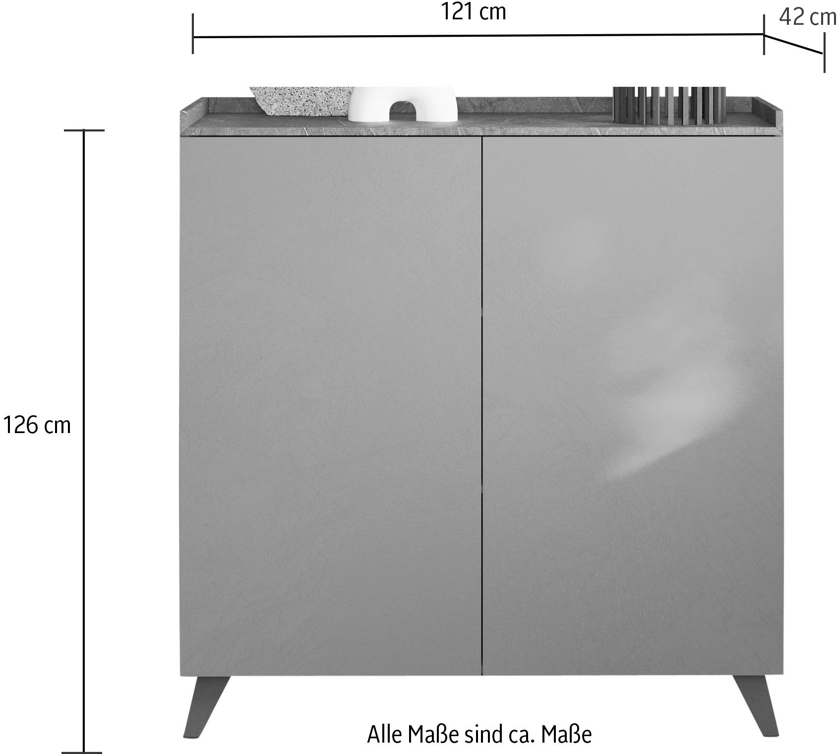 INOSIGN Highboard »Tray, Breite 121, Höhe 126 cm mit 2 Türen« Top 
