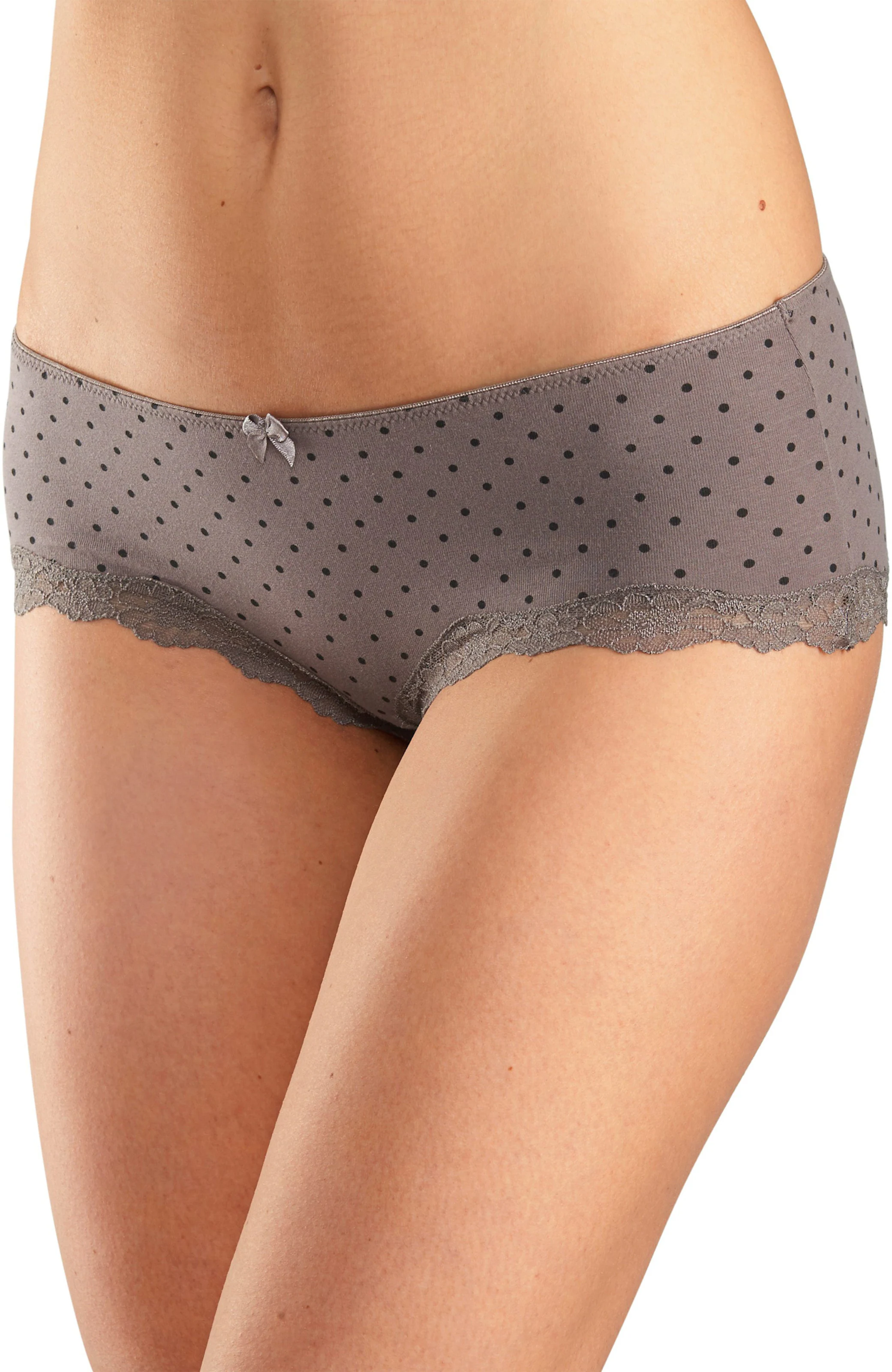 LASCANA Panty in taupe-uni, gepunktet, gestreift