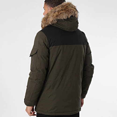 Parka Capuche Fourrure Vert Kaki