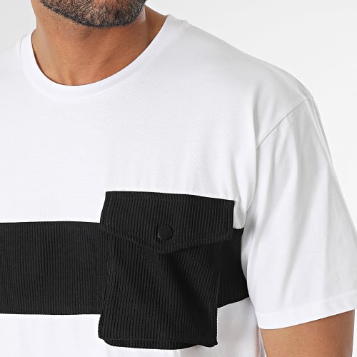 Tee Shirt Poche Blanc Noir