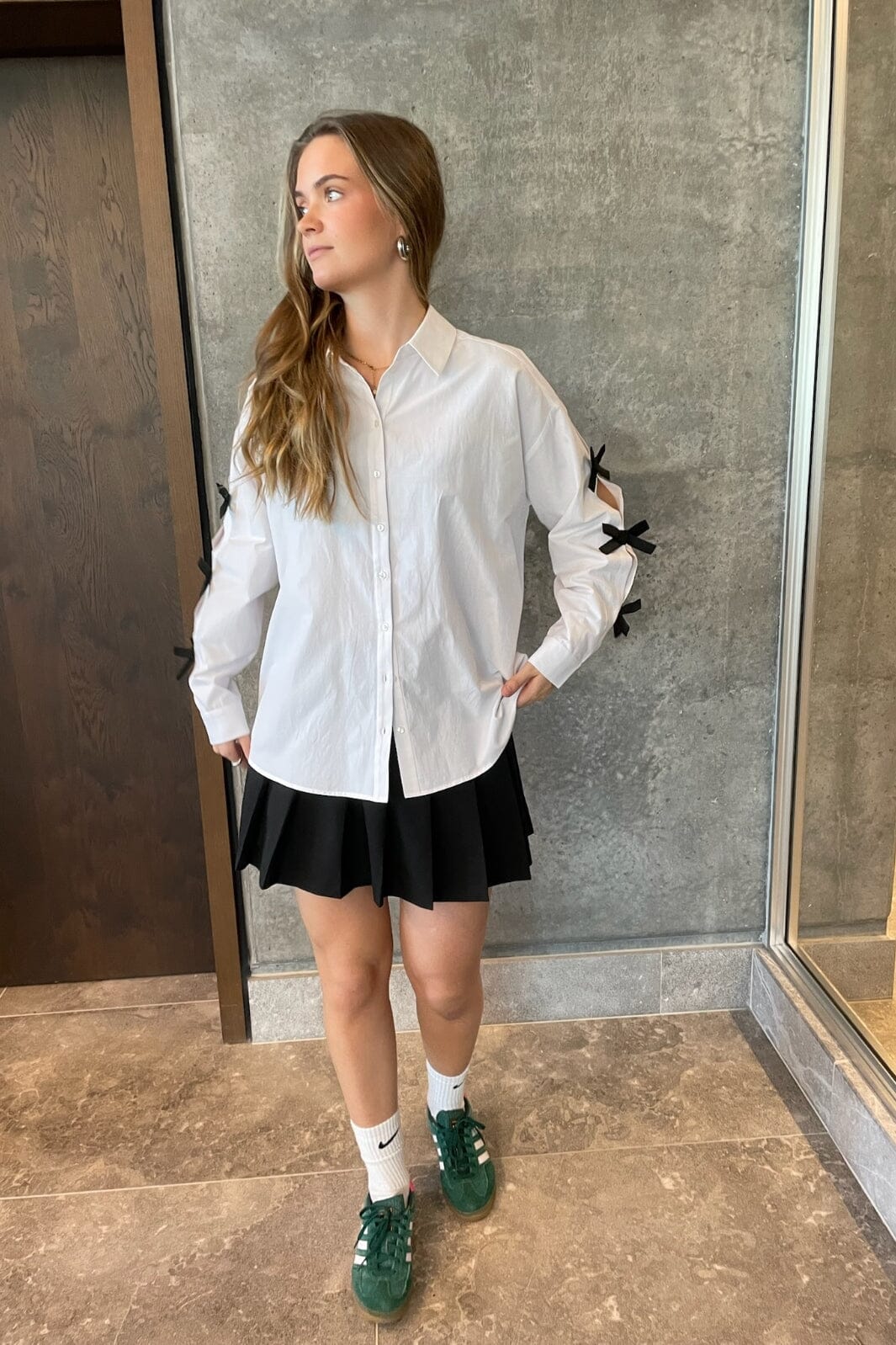 Pieces Pcbell Ls Shirt Jit 4661230 bright white black bows