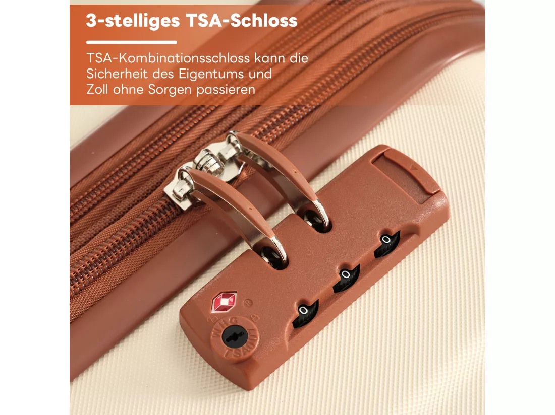 Bagage à main de 4 pièces 14&20&24&28 pouces– bagage à coque rigide - Avec poignées télescopiques en métal - blanc