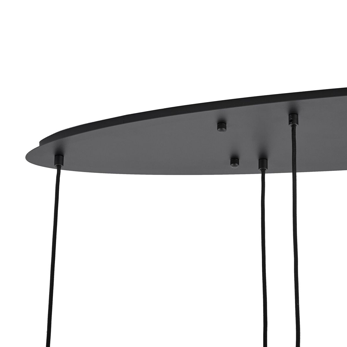 Moderne hanglamp zwart met wit glas langwerpig 6-lichts - Misty