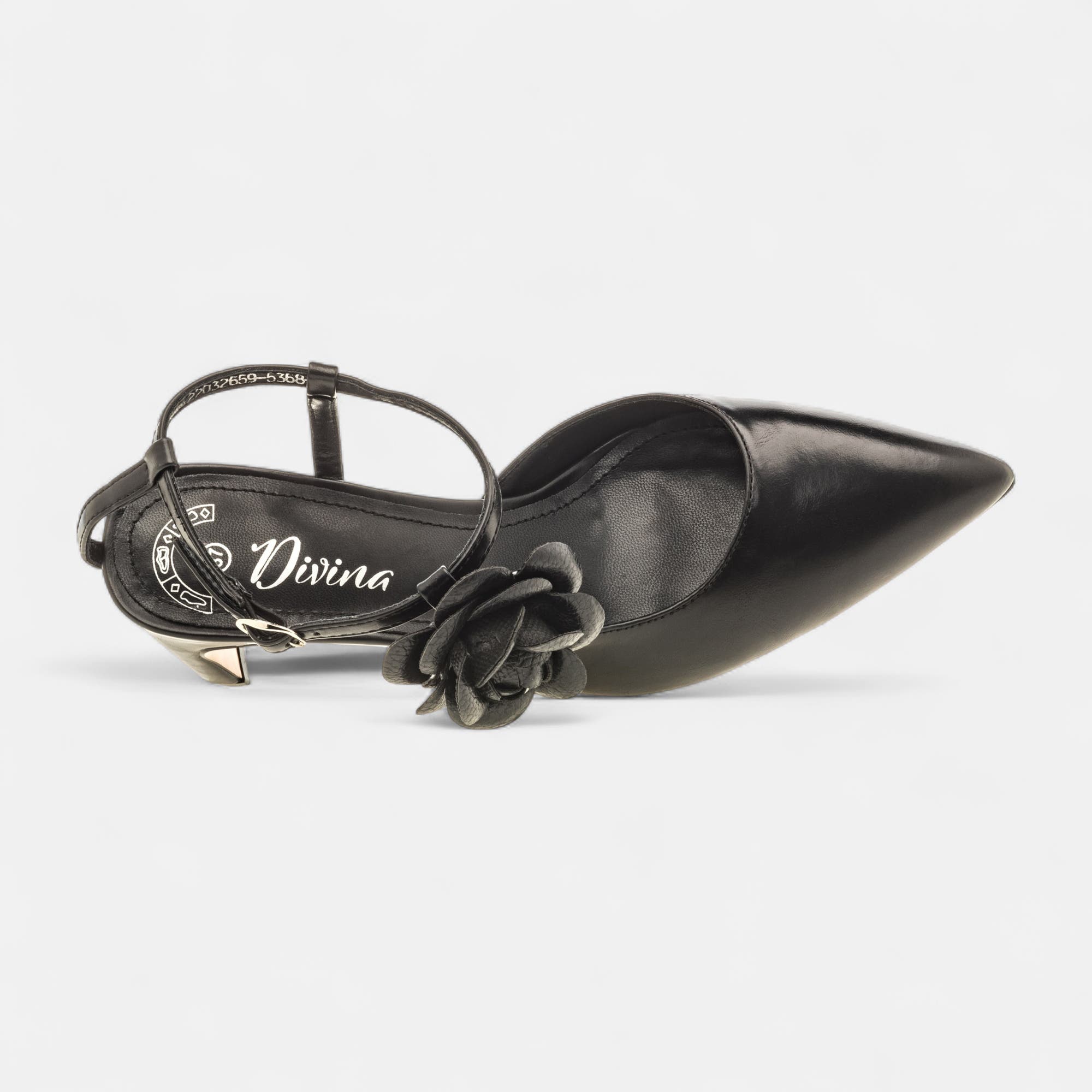 Escarpins avec bride arrière à talon Femme noir