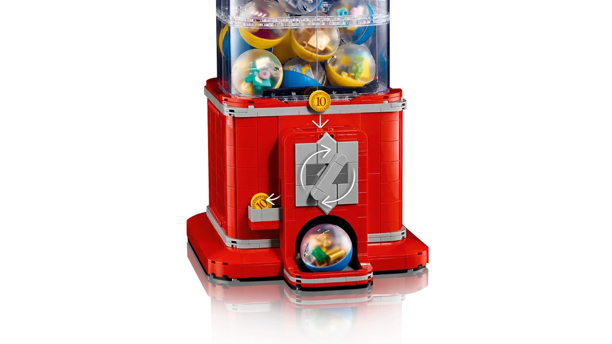 (1343-tlg. Set) Ideas Klemmbausteine Spielzeug Deko Modell Bausatz (21358) - Spielzeugautomat mit Minifiguren