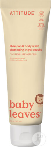 Attitude Baby Leaves Shampoing Et Gel Douche 2en1 Nectar De Poire Tube 240ml