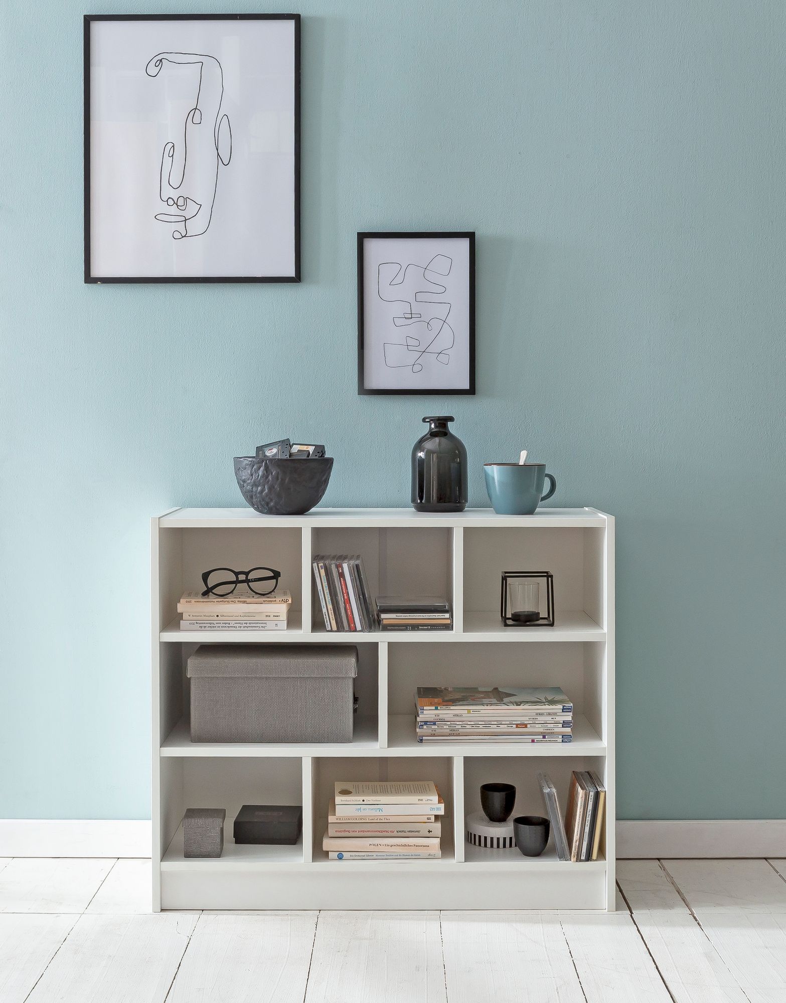 KADIMA DESIGN Holzbücherregal mit Melaminharz-Beschichtung und Stauraum, Modernes Design