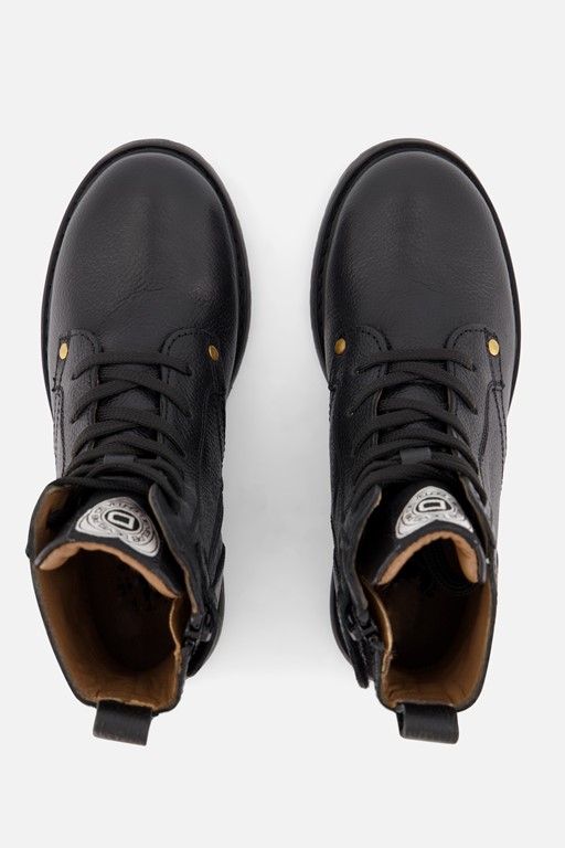 Develab Smiley Veterboots zwart Leer