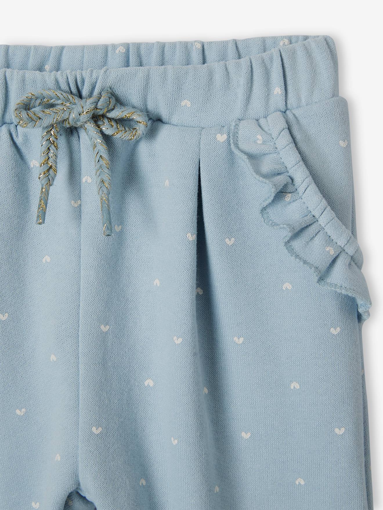 Calça de lã azul claro para bebê menina