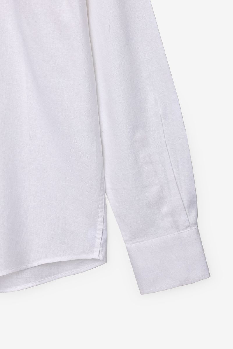 CAMISA BÁSICA EM ALGODÃO E LINHO