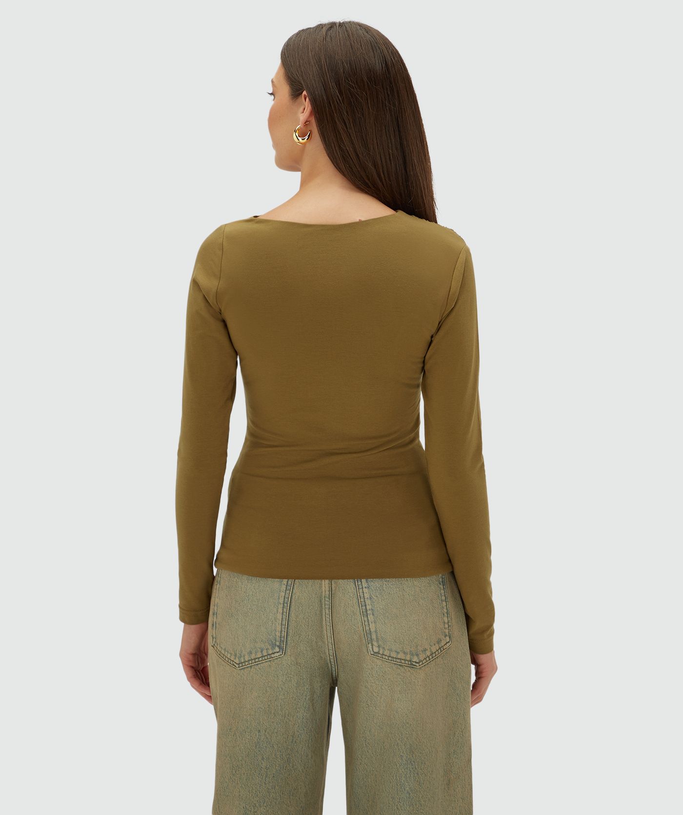 JV-LENIE slim fit top - olive green