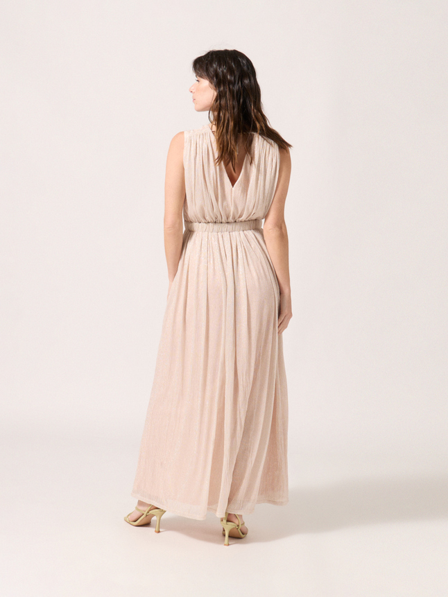 Robe maille détails fils métallisés