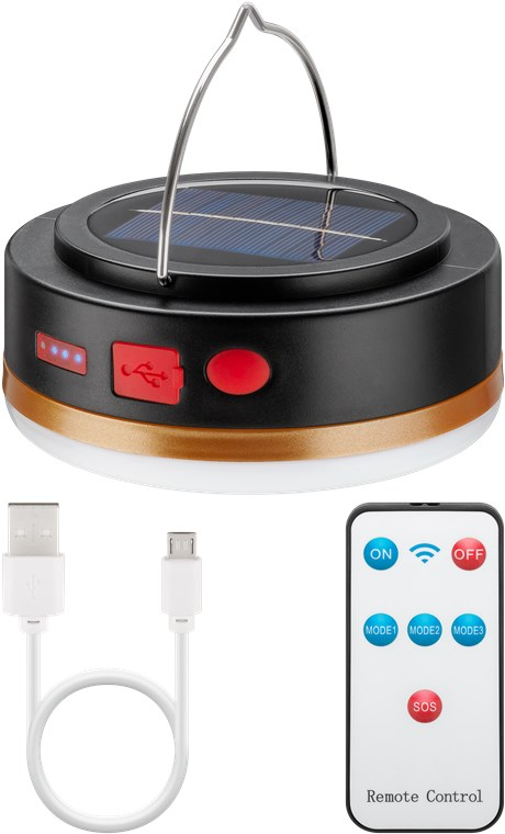 2000mAh LED Solar Camping Lampe USB Outdoor Laterne mit Powerbank Funktion   Fernbedienung - Weiss