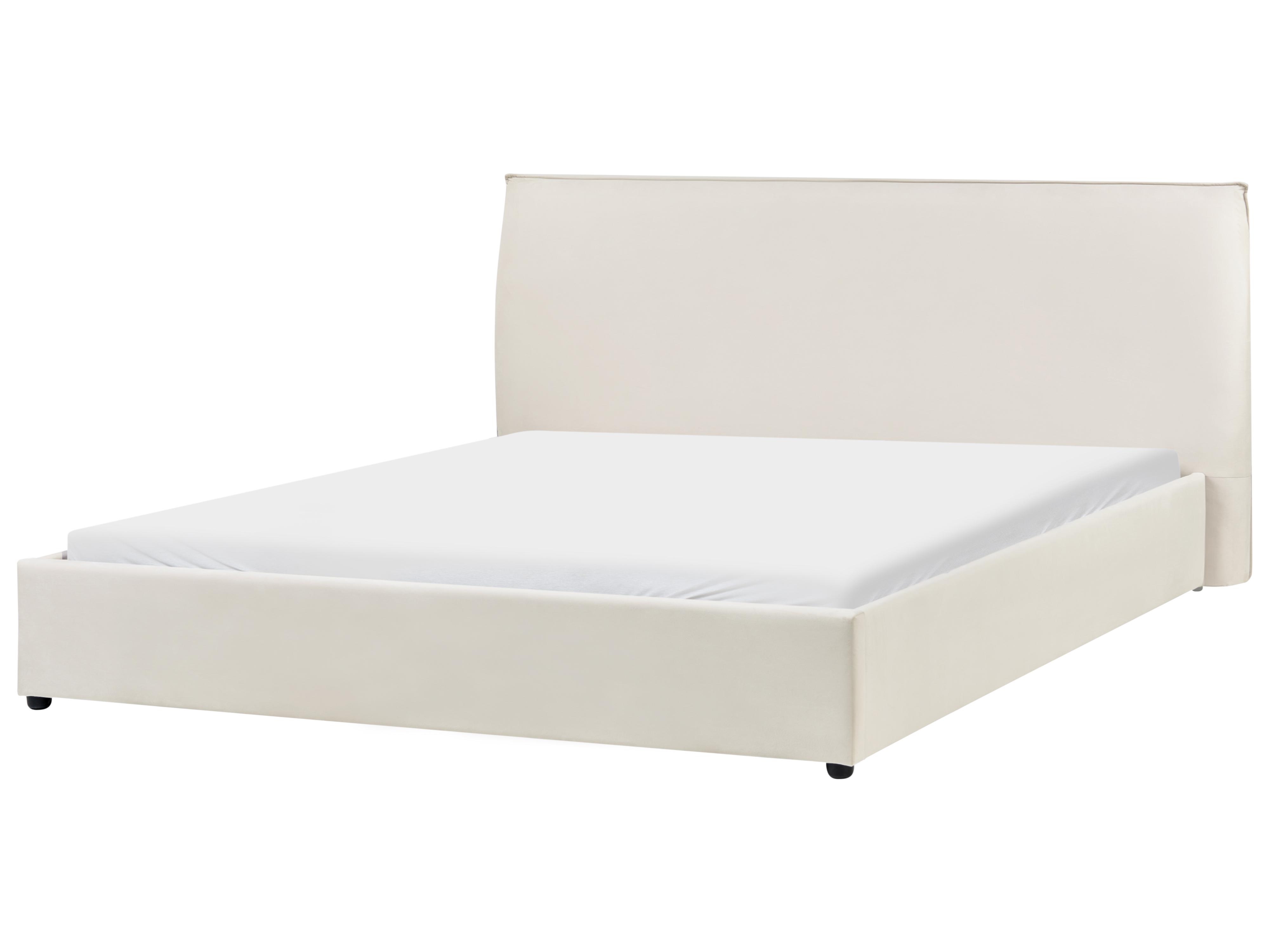 Waterbed Fluweel LAVAUR 180 x 200 cm Gebroken wit