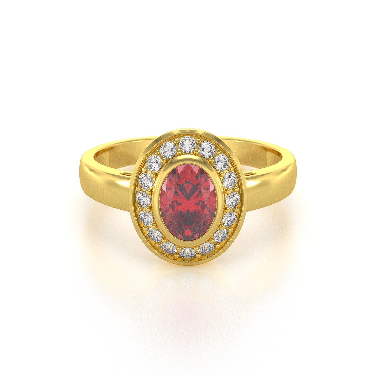 Bague ADEN ADEN Or 585 585 Jaune Rubis et diamants 2.788grs
