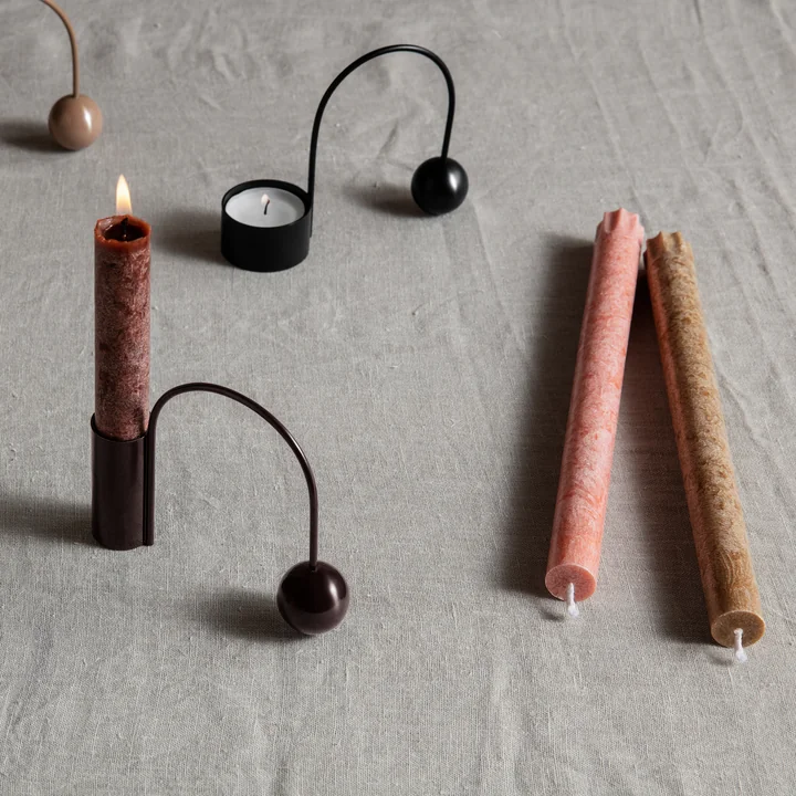 Ferm Living - Kerzenhalter Balance, schwarz