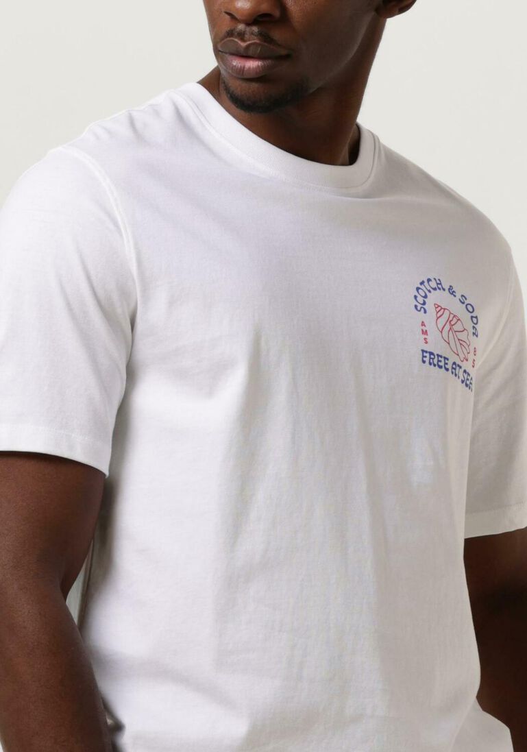 SCOTCH & SODA witte scotch & soda t-shirt left chest artwork t-shirt