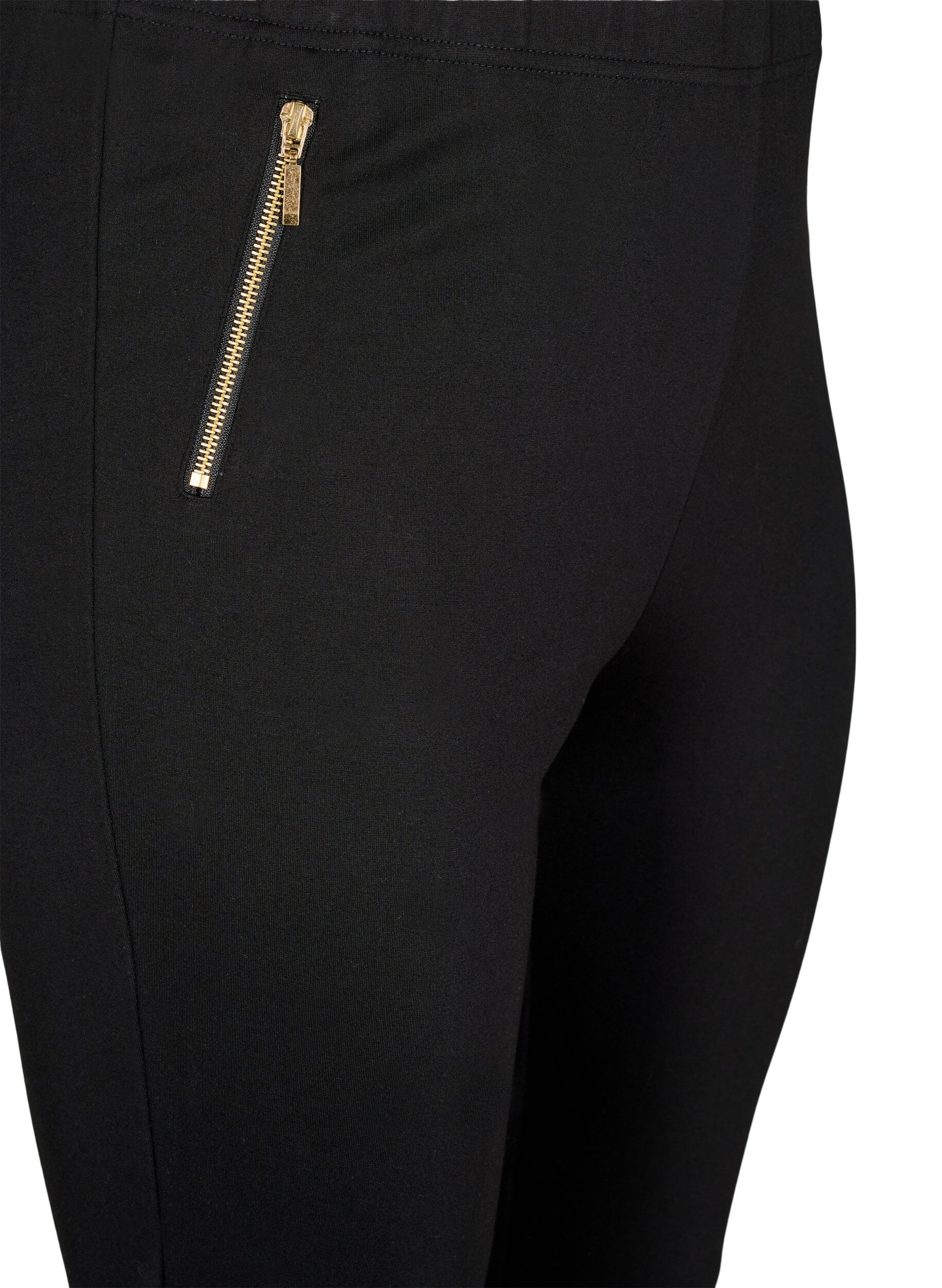 Viskose leggings med lynlåsdetalje