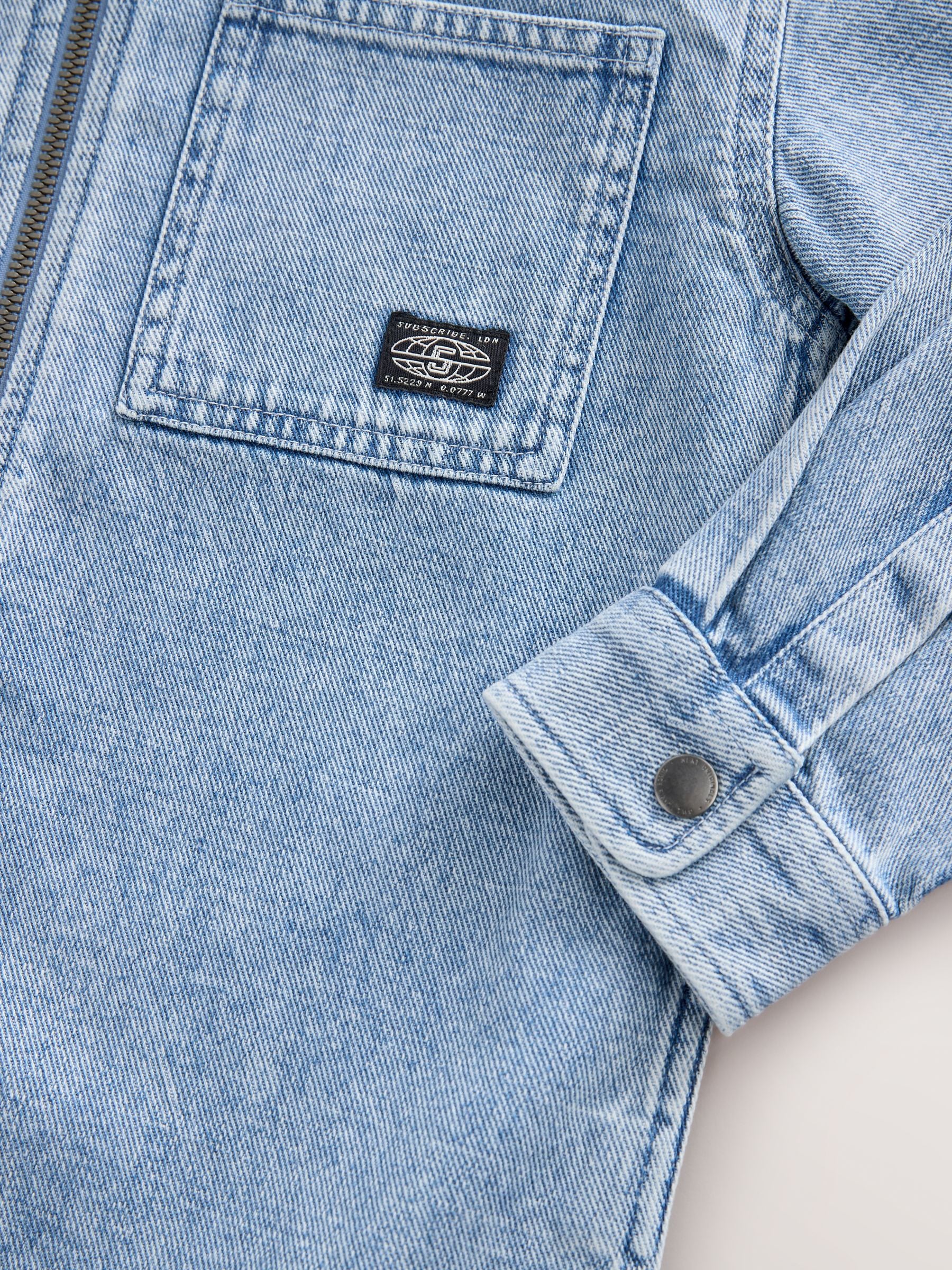 Denim met lichte wassing - Overshirt 100% Cotton Zip Through Hoodie (3-16yrs)