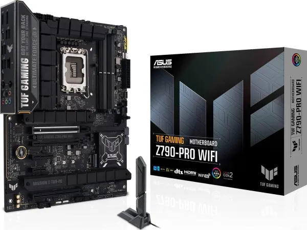 ASUS TUF GAMING Z790-PRO WIFI - Bundkort - ATX - LGA1700 sokkel - Z790 Chipset - USB-C 3.2 Gen 2x2, USB-C 3.2 Gen2, USB 3.2 Gen 1, USB 3.2 Gen 2 - Wi-Fi 6E, Bluetooth - onboard grafik (CPU påkrævet) - HD Audio (8-kanaler)