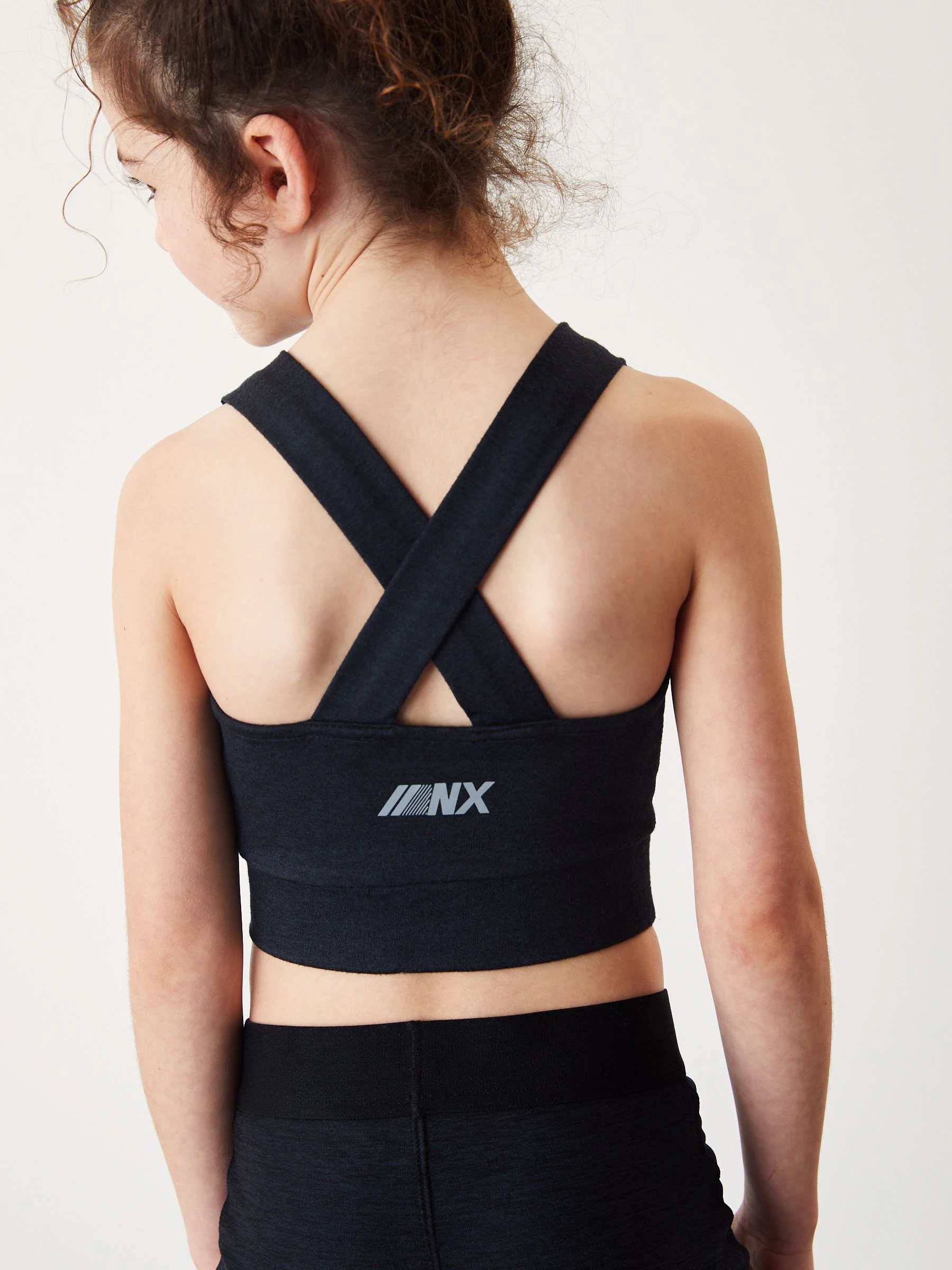 Zwart - Korte sporttop (5-16 jr)