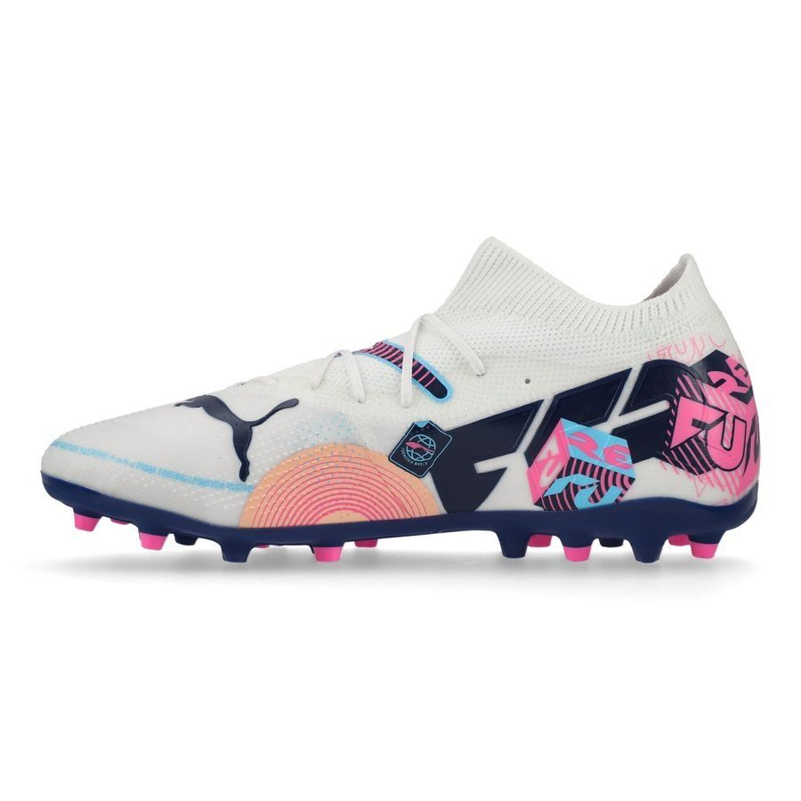 PUMA Future 7 Match MG Volume Up - Blanc/Bleu/Poison Pink/Fizzy Melon