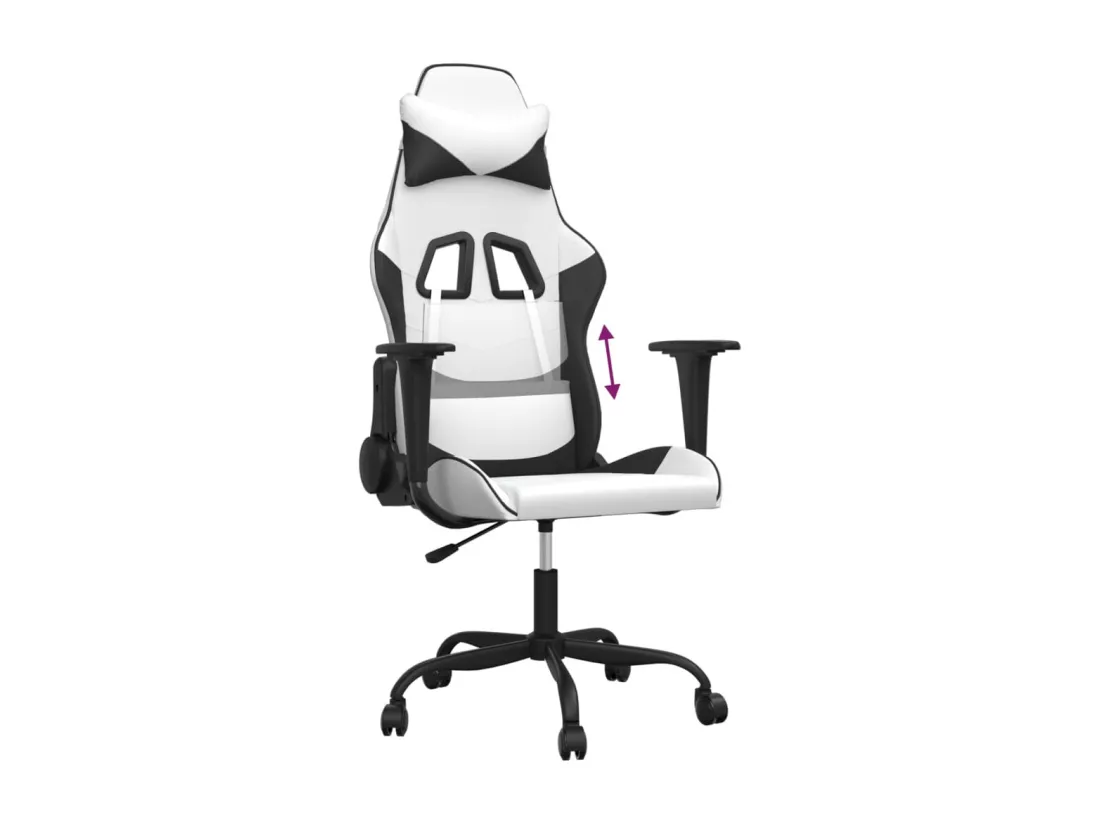 Chaise de jeu Blanc et noir Similicuir