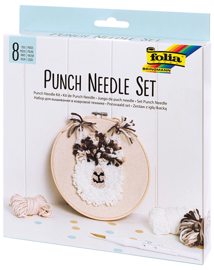 Punch-Needle-Set ALPAKA 8-teilig in weiß/beige