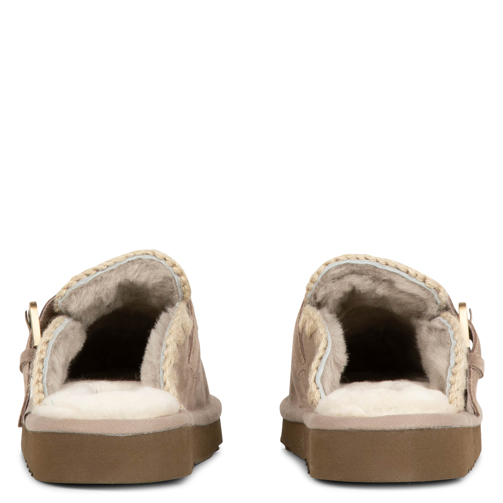CLOG ESKIMO - Chaussons avec boucle en métal en cuir| Gris