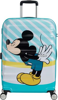 American Tourister Disney Spinner Koffert 64L, Mickey Blue Kiss