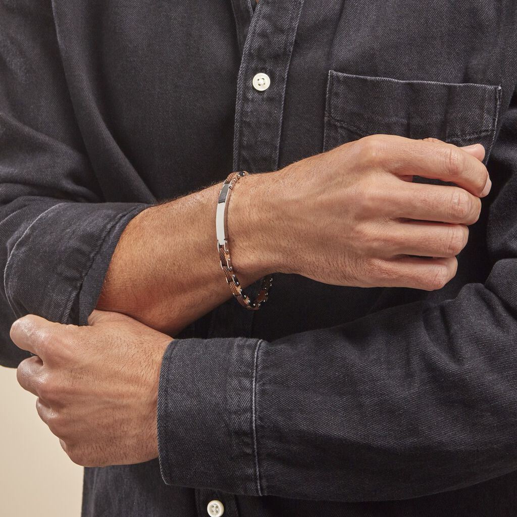 Bracelet Identité Acier Blanc Jorg