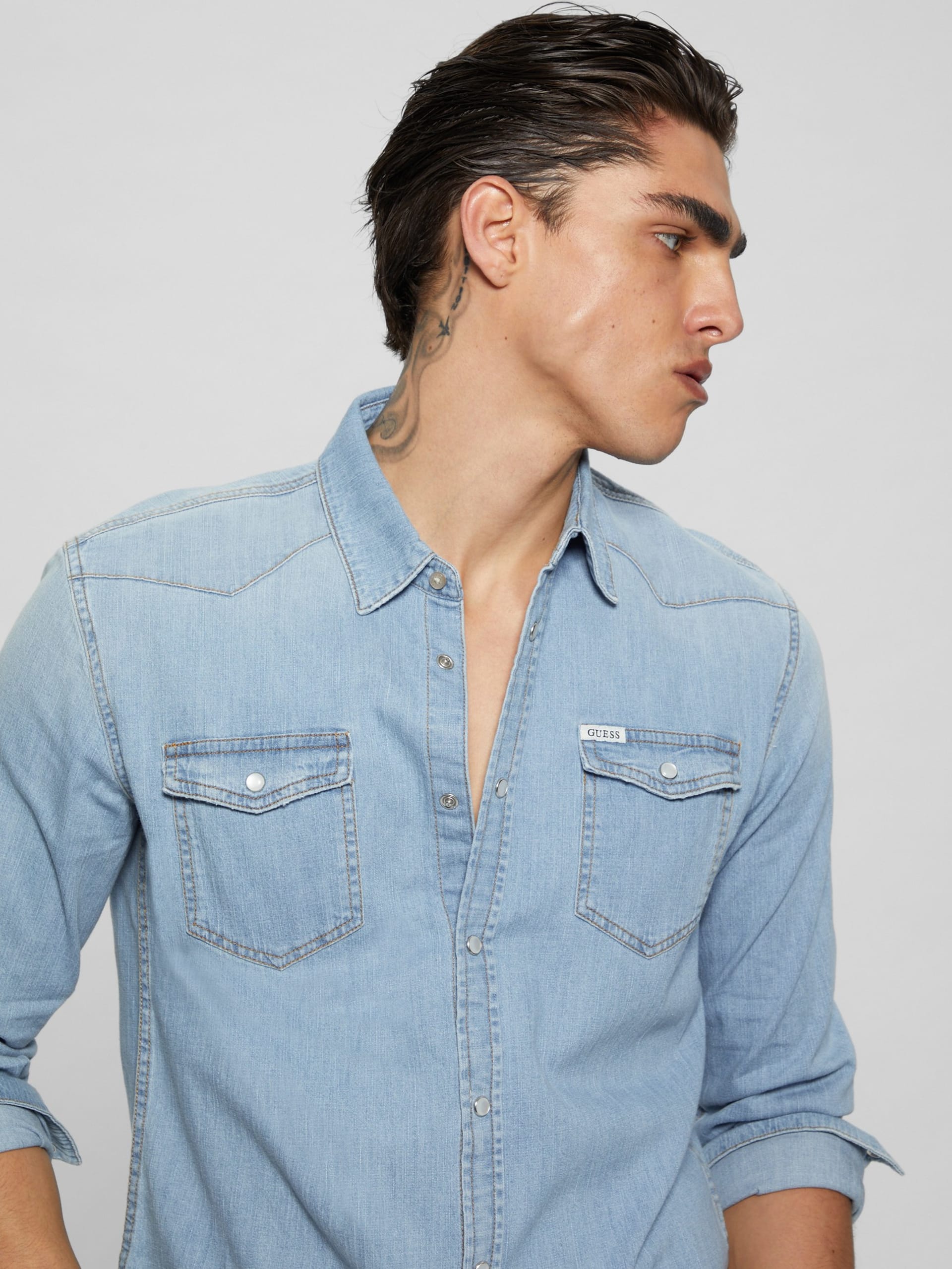 Camisa jeans Truckee estilo faroeste