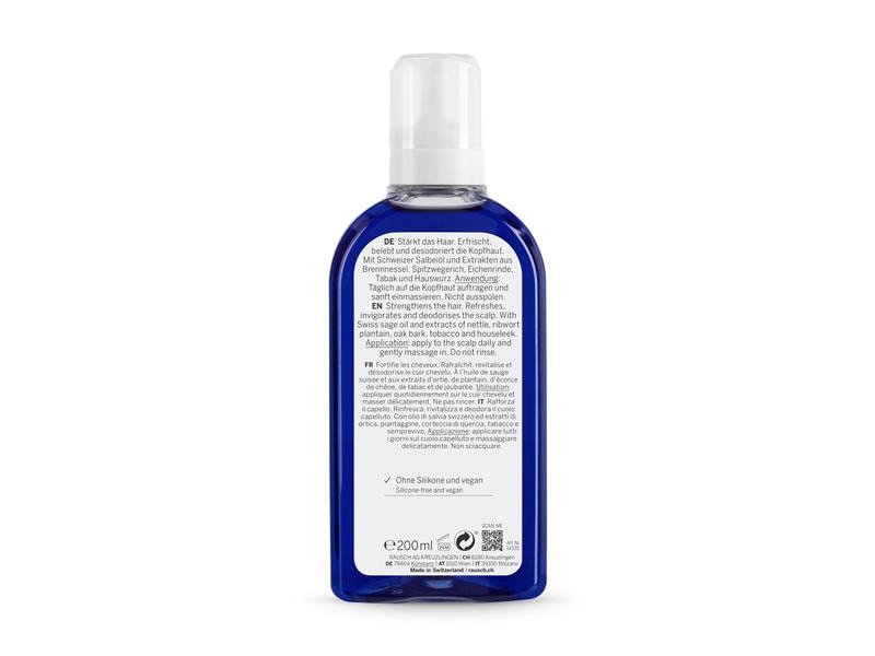 RAUSCH Haarwasser Salbei Silberglanz 200 ml Erfrischendes Kopfhaut-Tonic für blondes oder graues Haar