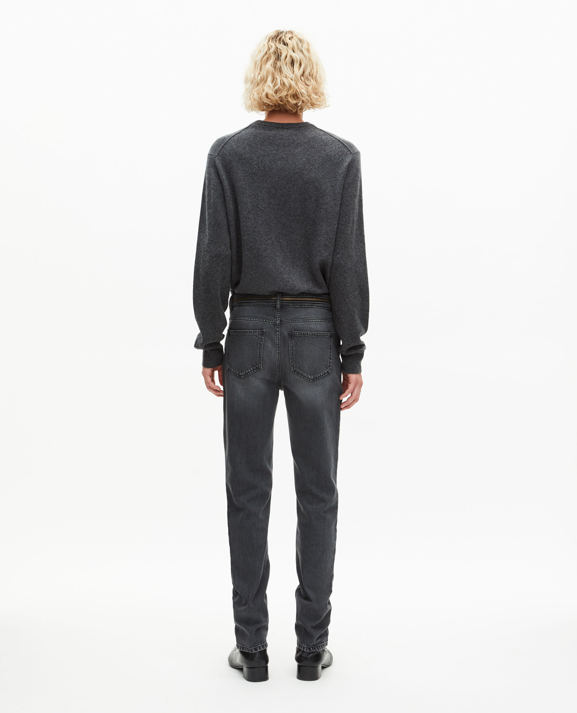 Jean slim noir délavé