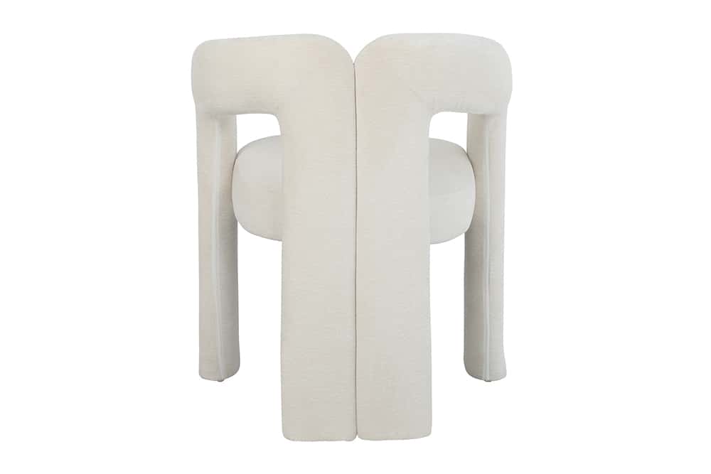 Design Stuhl ARCH creme weiß Chenille mit Armlehne Rundum-Bezug