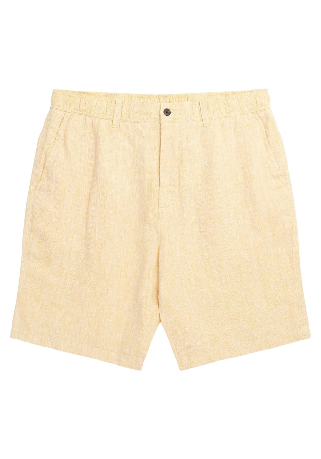 Knowledge Cotton Apparel Leinenshorts Fig Loose Herringbone Shorts Misted Yellow