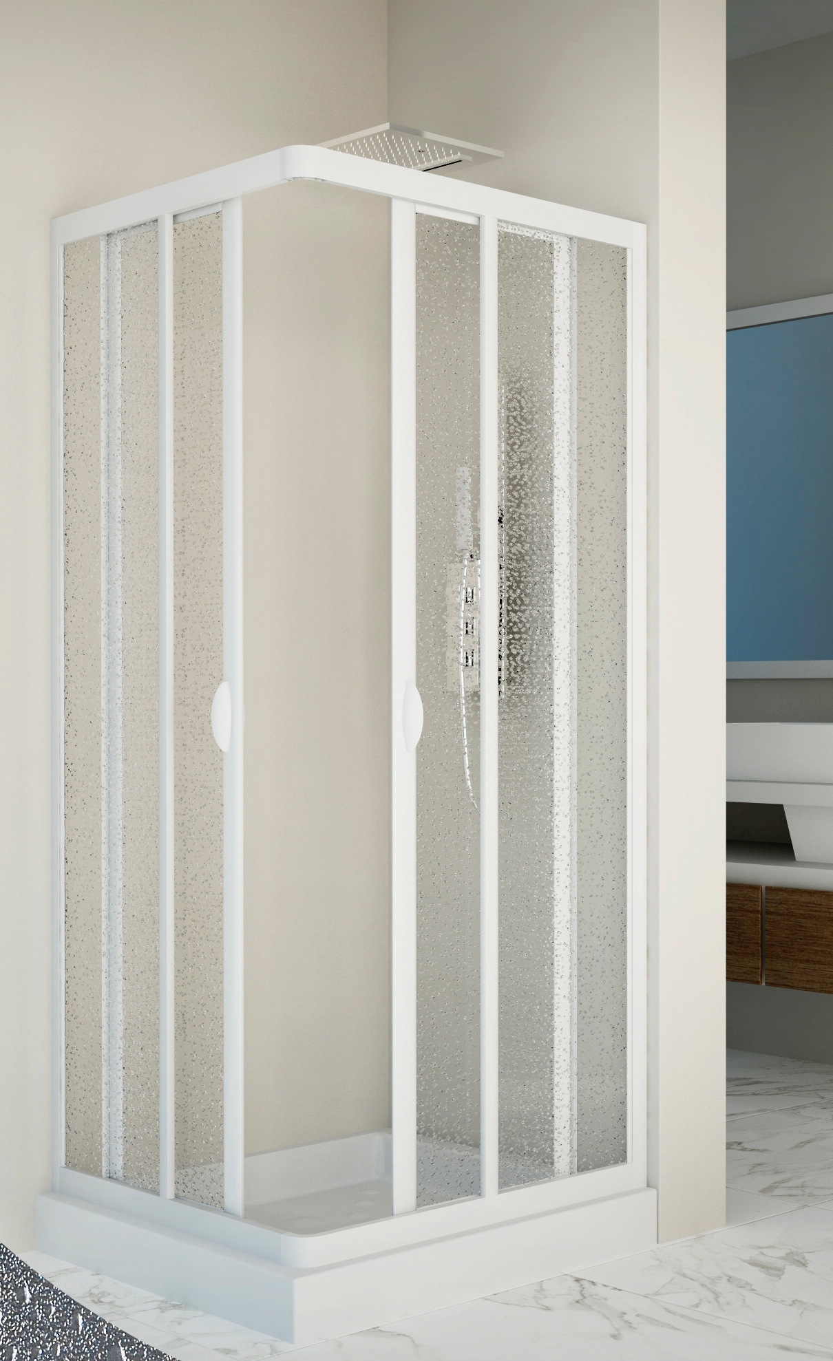 FORTE Eckdusche »Vela« variabler Verstellbereich, BxT: 70 x 70 cm