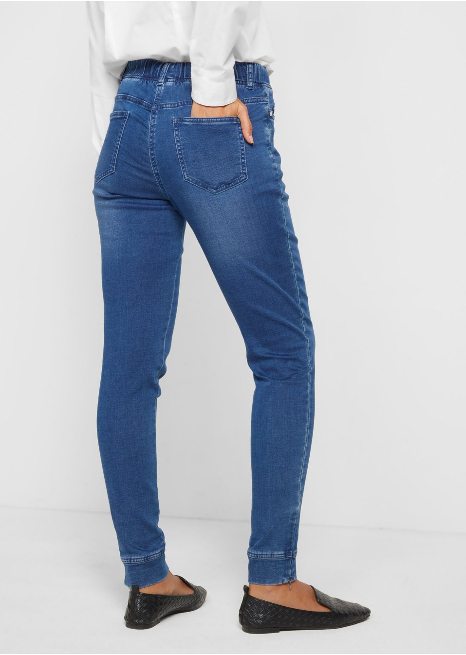 Pantalon taille extensible style denim