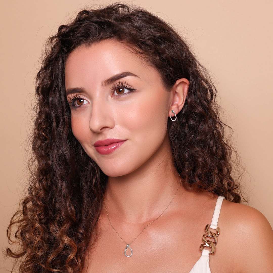 Collier mit Anhänger 750/18 K Roségold mit Diamanten 0.23 ct H/si