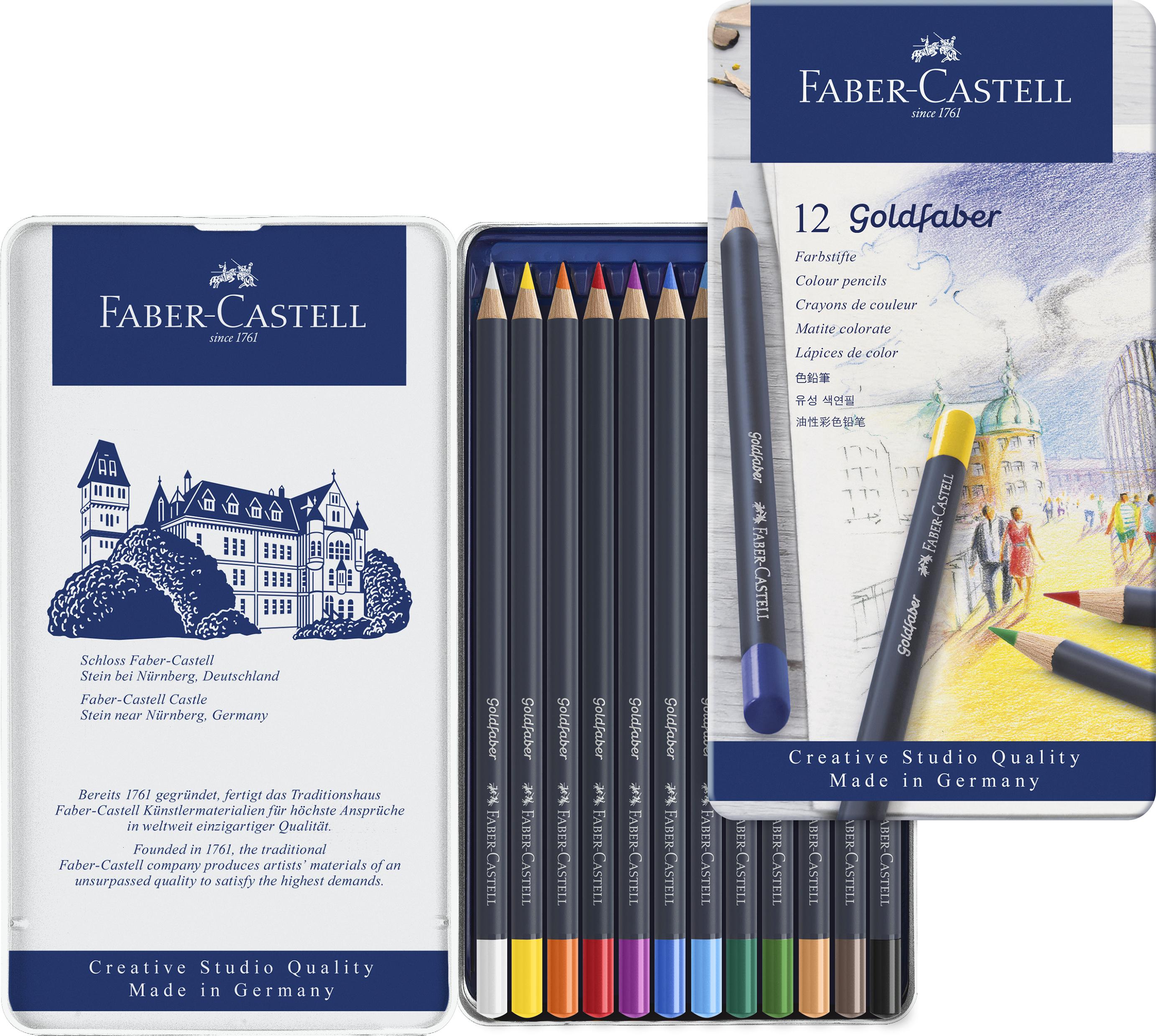 Faber-Castell - Farveblyanter Goldfaber tin (12 stk)