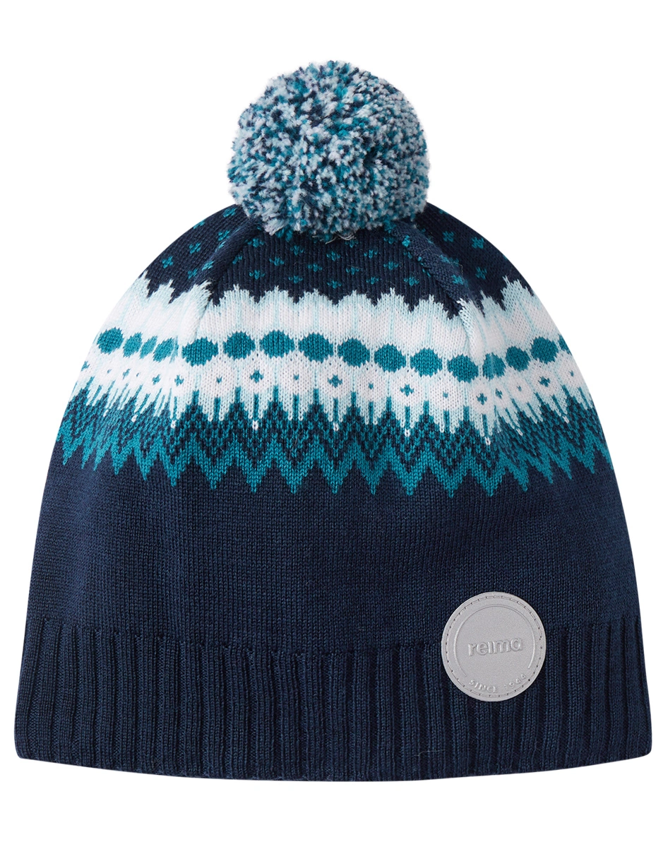Woll-Mütze TUNTURISSA mit Bommel in navy