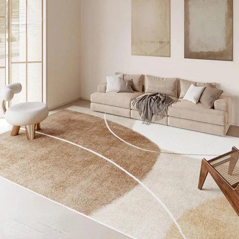 Modern Nordic Light Brown Beige Plush Carpet | Luxury Non-slip Decorative Rug