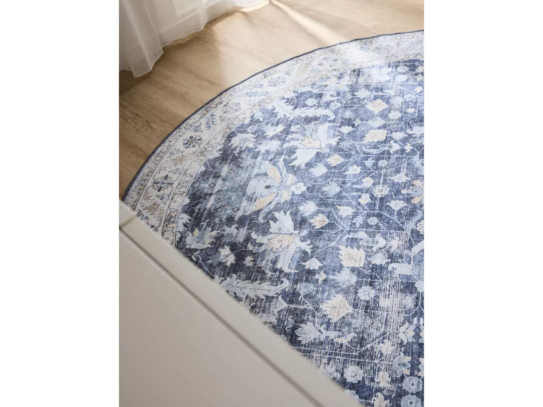 Tapis lavable George Bleu ø 160 cm rond